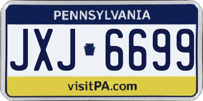 PA license plate JXJ6699