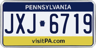 PA license plate JXJ6719