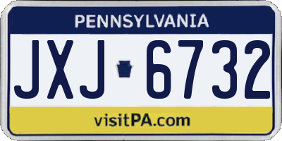 PA license plate JXJ6732