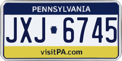 PA license plate JXJ6745