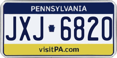 PA license plate JXJ6820