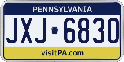 PA license plate JXJ6830
