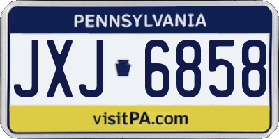 PA license plate JXJ6858
