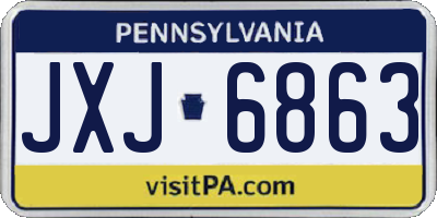 PA license plate JXJ6863