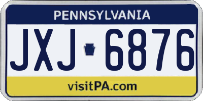PA license plate JXJ6876