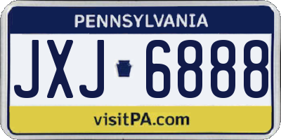 PA license plate JXJ6888