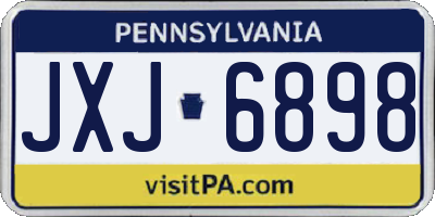 PA license plate JXJ6898