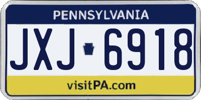 PA license plate JXJ6918