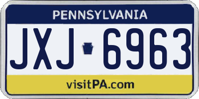 PA license plate JXJ6963