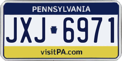 PA license plate JXJ6971