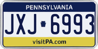 PA license plate JXJ6993