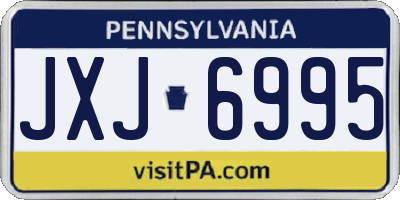 PA license plate JXJ6995