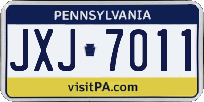 PA license plate JXJ7011