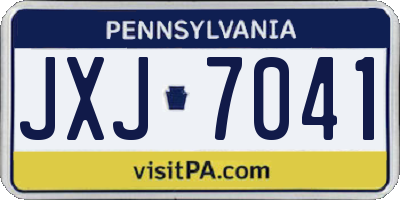PA license plate JXJ7041