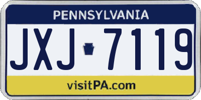 PA license plate JXJ7119
