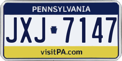 PA license plate JXJ7147
