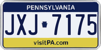 PA license plate JXJ7175