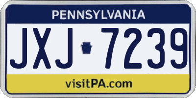 PA license plate JXJ7239