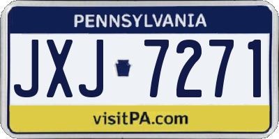 PA license plate JXJ7271