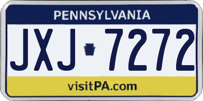 PA license plate JXJ7272