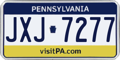PA license plate JXJ7277