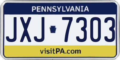 PA license plate JXJ7303