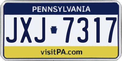 PA license plate JXJ7317