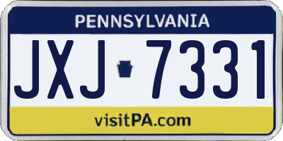 PA license plate JXJ7331