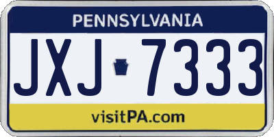 PA license plate JXJ7333