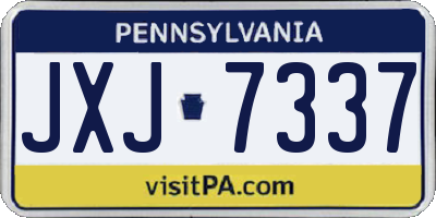 PA license plate JXJ7337