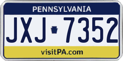 PA license plate JXJ7352