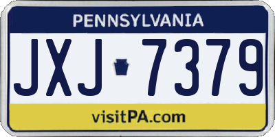 PA license plate JXJ7379