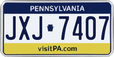 PA license plate JXJ7407