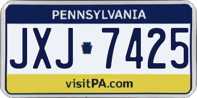 PA license plate JXJ7425