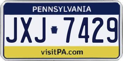 PA license plate JXJ7429