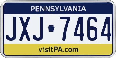 PA license plate JXJ7464