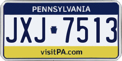 PA license plate JXJ7513