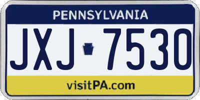 PA license plate JXJ7530