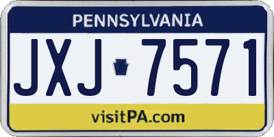 PA license plate JXJ7571