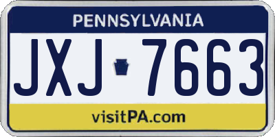 PA license plate JXJ7663