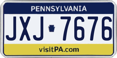 PA license plate JXJ7676