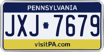 PA license plate JXJ7679
