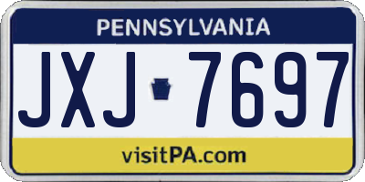 PA license plate JXJ7697
