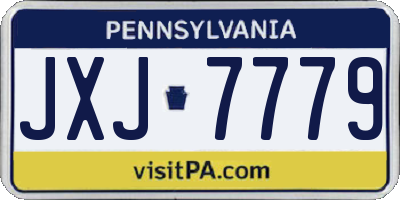 PA license plate JXJ7779