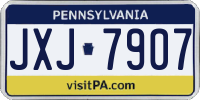 PA license plate JXJ7907