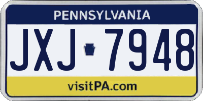 PA license plate JXJ7948