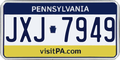 PA license plate JXJ7949