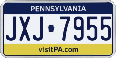 PA license plate JXJ7955