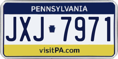 PA license plate JXJ7971