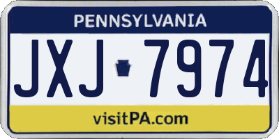 PA license plate JXJ7974